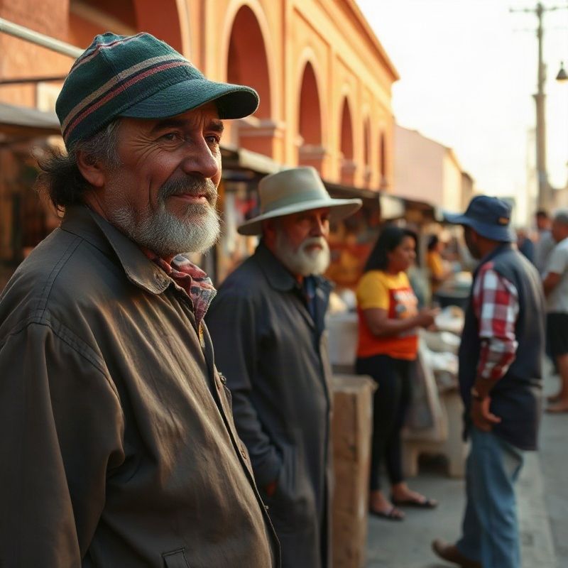 Trabajadores en un mercado informal de Maldonado